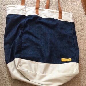L'Occitane en Provence Denim/Canvas Tote Travel Shopping Bag 12"x14"